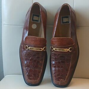 DAVID EDEN Miller brown crocodile lizard shoes Size 10